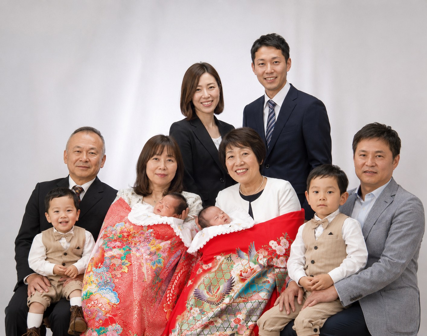 お宮参り 大家族集合写真