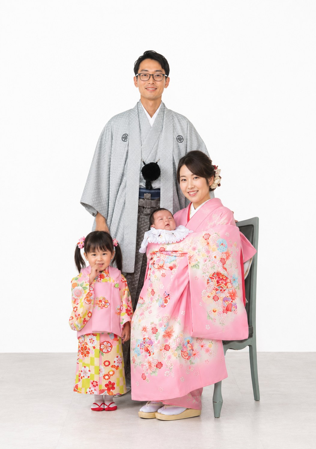 お宮参り家族和装2