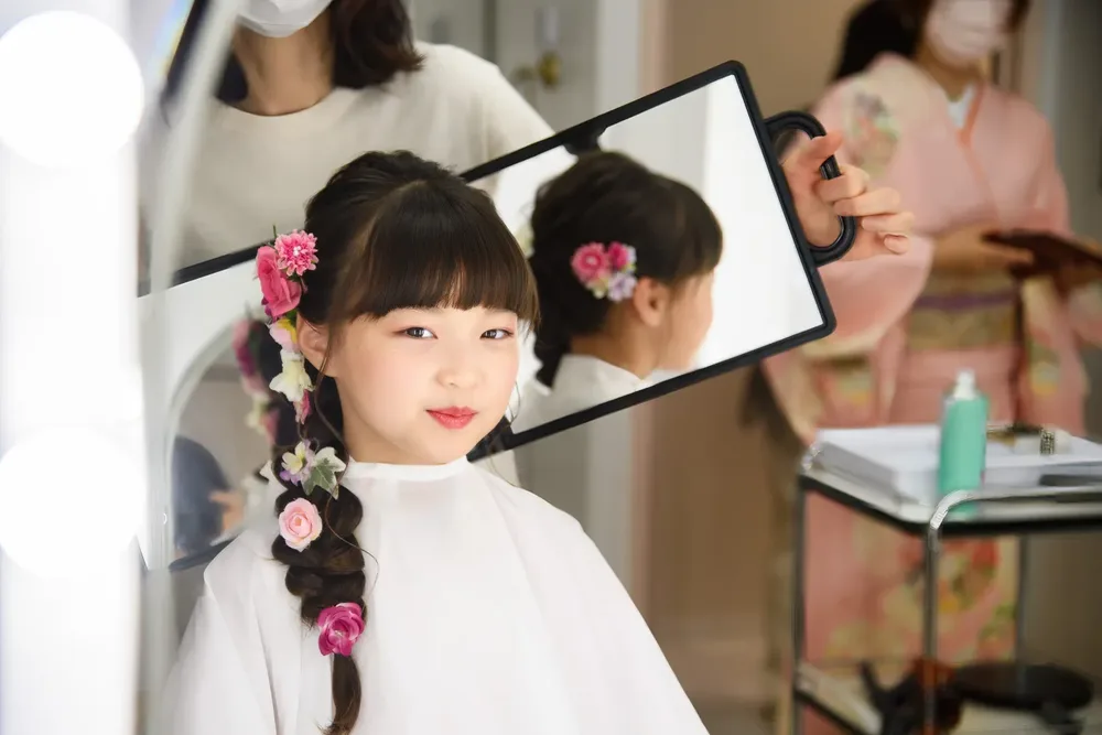 ヘアメイク中の様子