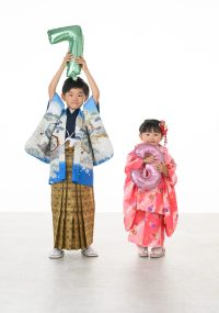 ３歳の七五三　７歳のお兄ちゃんと一緒に