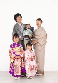 ７歳３歳の七五三 家族写真